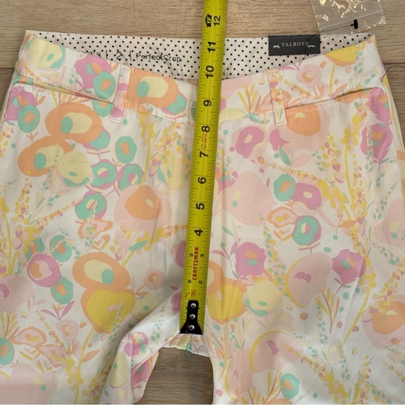 Talbots Cotton Stretch Slim-Leg Perfect Crop Pant Abstract Floral Print Sz 2 NEW - Picture 9 of 12